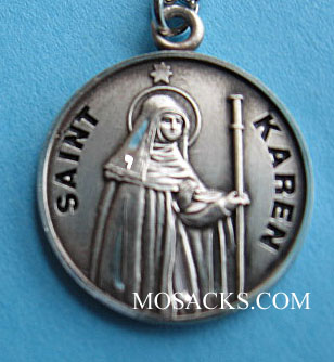 St. Karen Sterling Medal w/18" S Chain