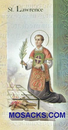 St. Lawrence Bi-fold Holy Card, F5-476