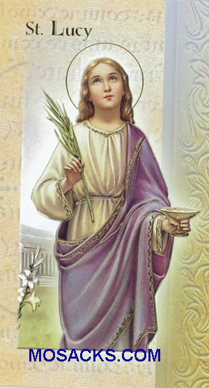 St. Lucy Bi-fold Holy Card, F5-478