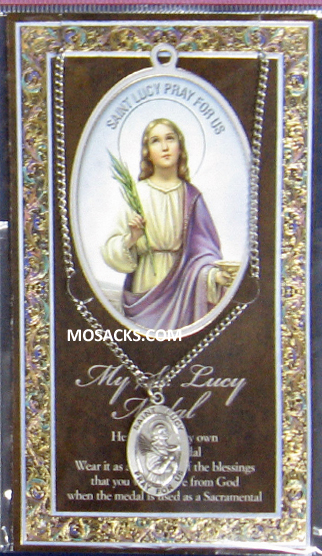 St. Lucy necklace St. Lucy Pewter Medal 1-1/16" h 950-478