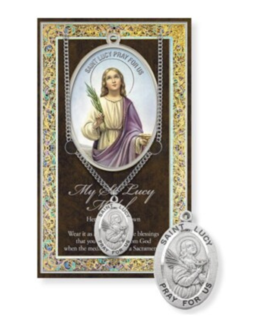 St. Lucy necklace St. Lucy Pewter Medal 1-1/16" h 950-478