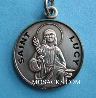 St. Lucy Sterling Medal w/18" S Chain