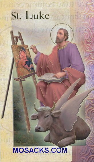 St. Luke Bi-fold Holy Card, F5-482