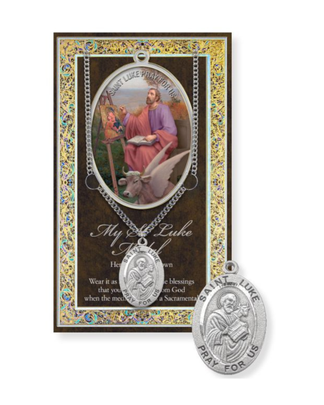 St. Luke necklace St. Luke Pewter Medal 1-1/16" h 950-482