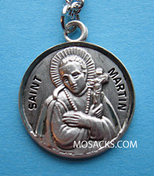 St. Martin Sterling Silver Medal, 20" S Chain, S-9516-20S