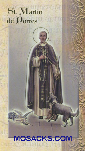 St. Martin de Porres laminated Bi-fold Holy Card, F5-492