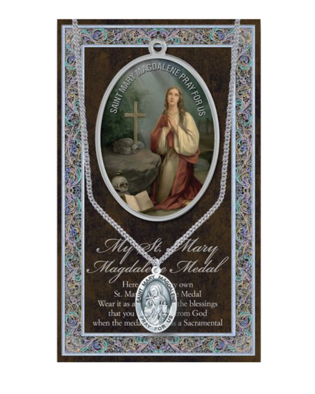 St. Mary Magdalene necklace St. Mary Magdalene Pewter Medal 1-1/16" h 950-496