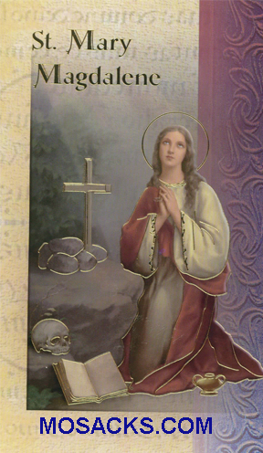St. Mary Magdalene laminated Bi-fold Holy Card, F5-496