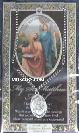 St. Matthew necklace St. Matthew  Pewter Medal 1-1/16" h 950-500