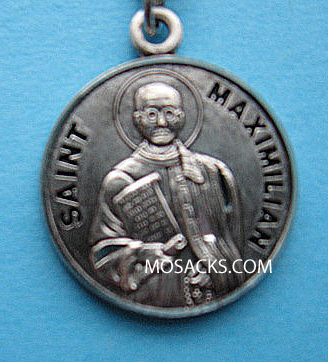 St. Maximilian Sterling Silver Medal, 20" S Chain, S-9620-20S