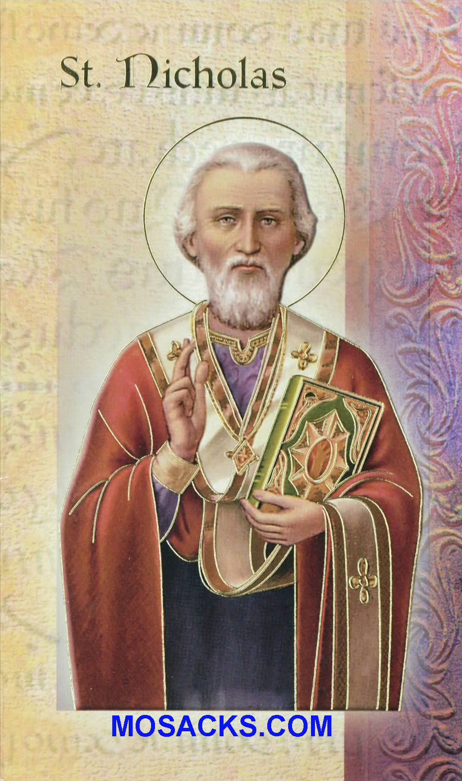 St. Nicholas Laminated Bi-fold Holy Card, F5-508