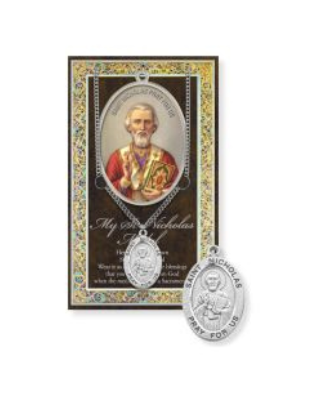 St. Nicholas necklace St. Nicholas Pewter Medal 1-1/16" h 950-508