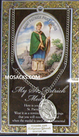 St. Patrick necklace St. Patrick Pewter Medal 1-1/16" h 950-640