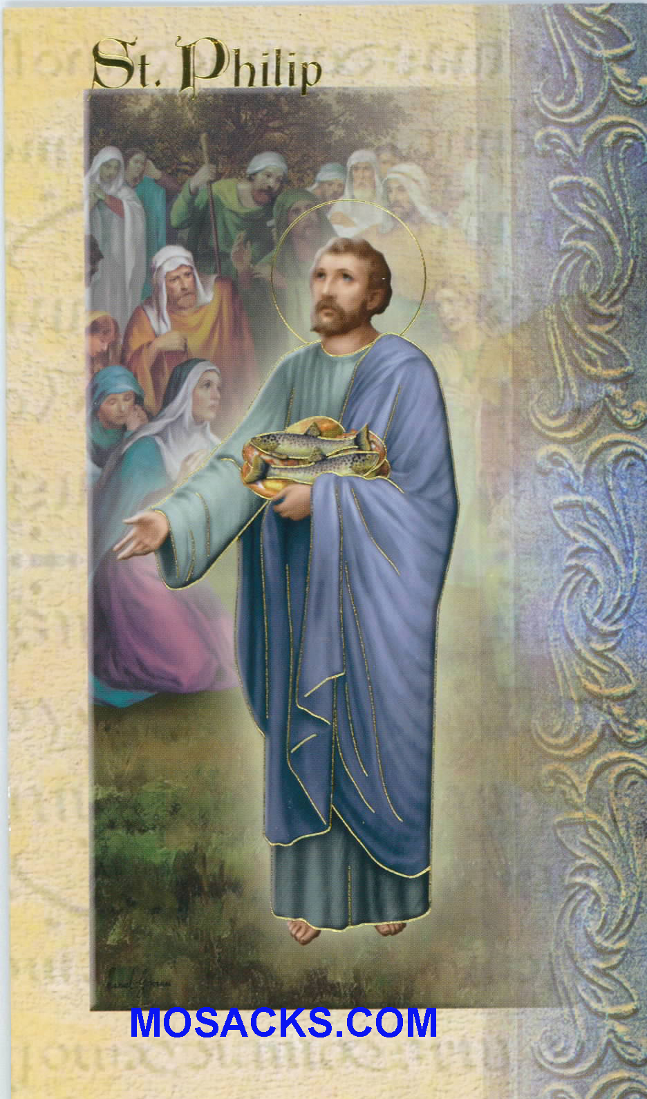St. Philip Laminated Bi-fold Holy Card, F5-519