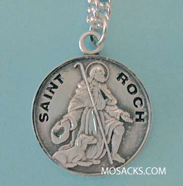 St. Roch Sterling Medal w/20" S Chain