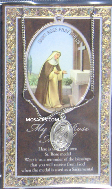St. Rose necklace St. Rose Pewter Medal 1-1/16" h 950-538