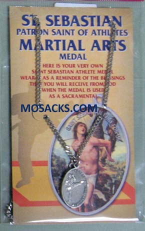 St. Sebastian Sports Pewter Martial Arts Medal 12-650-6053 St. Sebastian Martial Arts Medal 12-650-6053