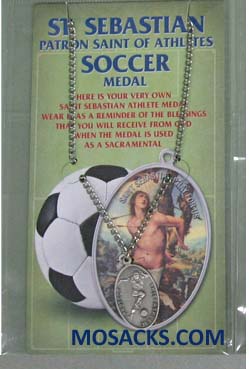 St. Sebastian Sports Pewter Soccer Medal 12-650-6043 St. Sebastian Soccer Medal 12-650-6043