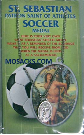 St. Sebastian Sports Pewter Soccer Medal 12-650-8043 St. Sebastian Soccer Medal 12-6508043