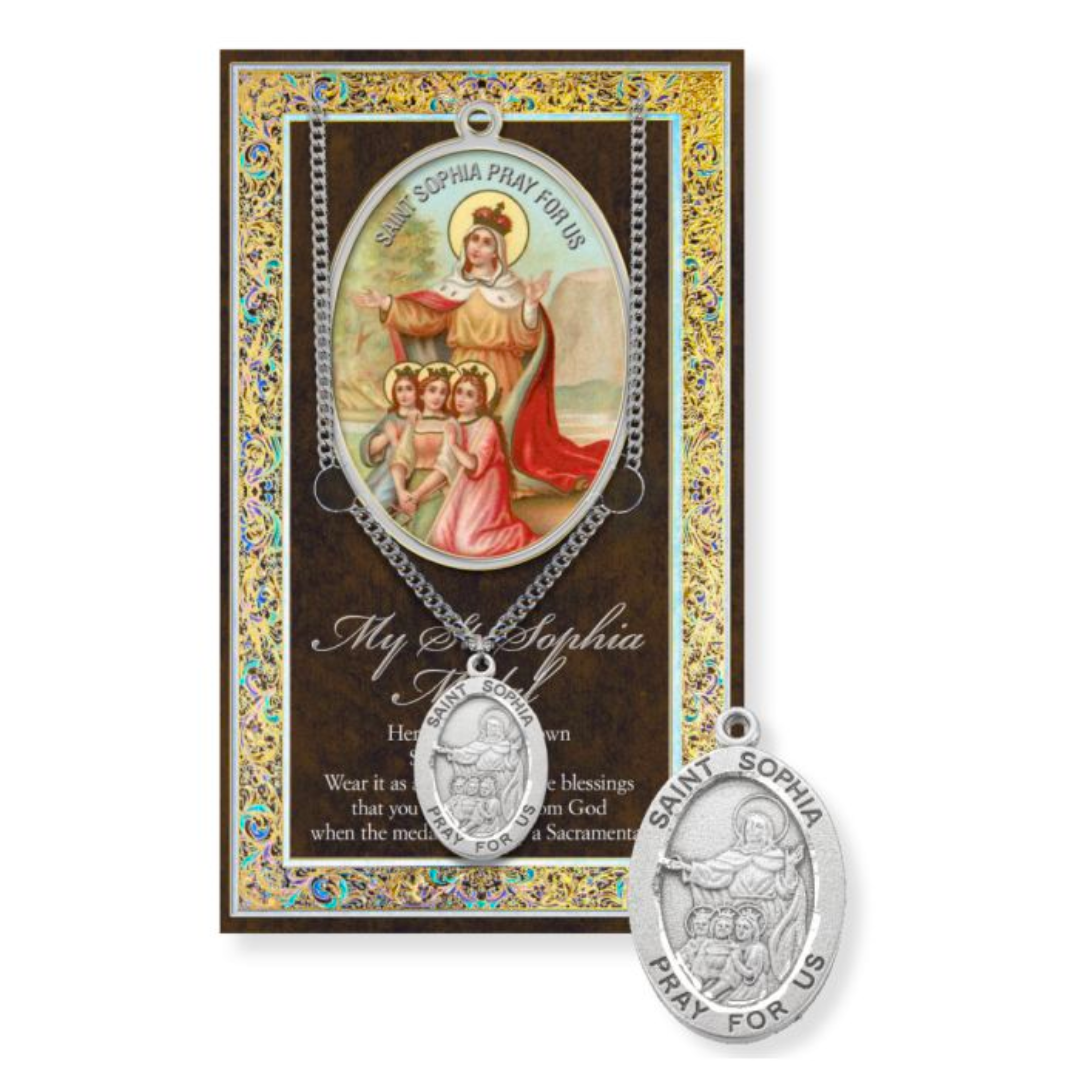 St. Sophia necklace St. Sophia Pewter Medal 1-1/16" h 950-544