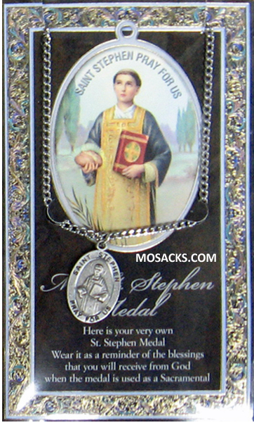 St. Stephen necklace St. Stephen Pewter Medal 1-1/16" h 950-546