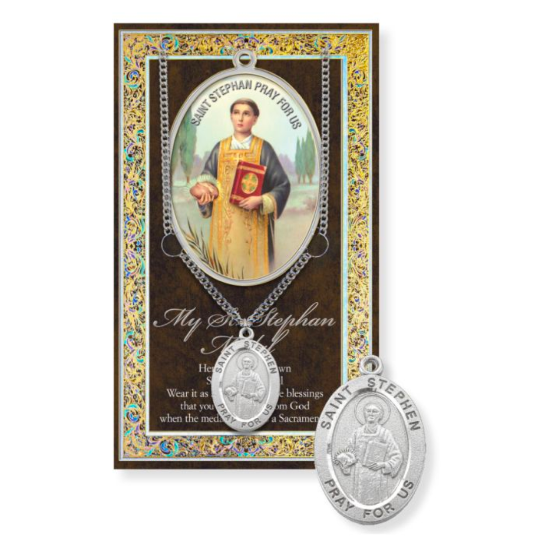 St. Stephen necklace St. Stephen Pewter Medal 1-1/16" h 950-546