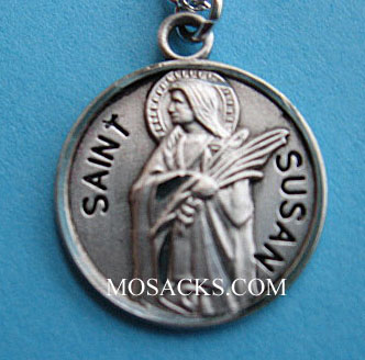 St. Susan Sterling Silver Medal, 18" S Chain, S-9787-18S