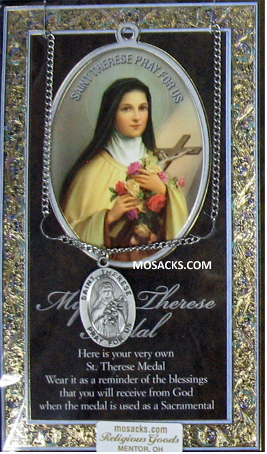 St. Therese of Lisieux necklace St. Therese Pewter Medal 1-1/16" h 950-340