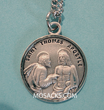 St. Thomas Apostle Sterling Silver Medal, 20" S Chain, S-9651-20S