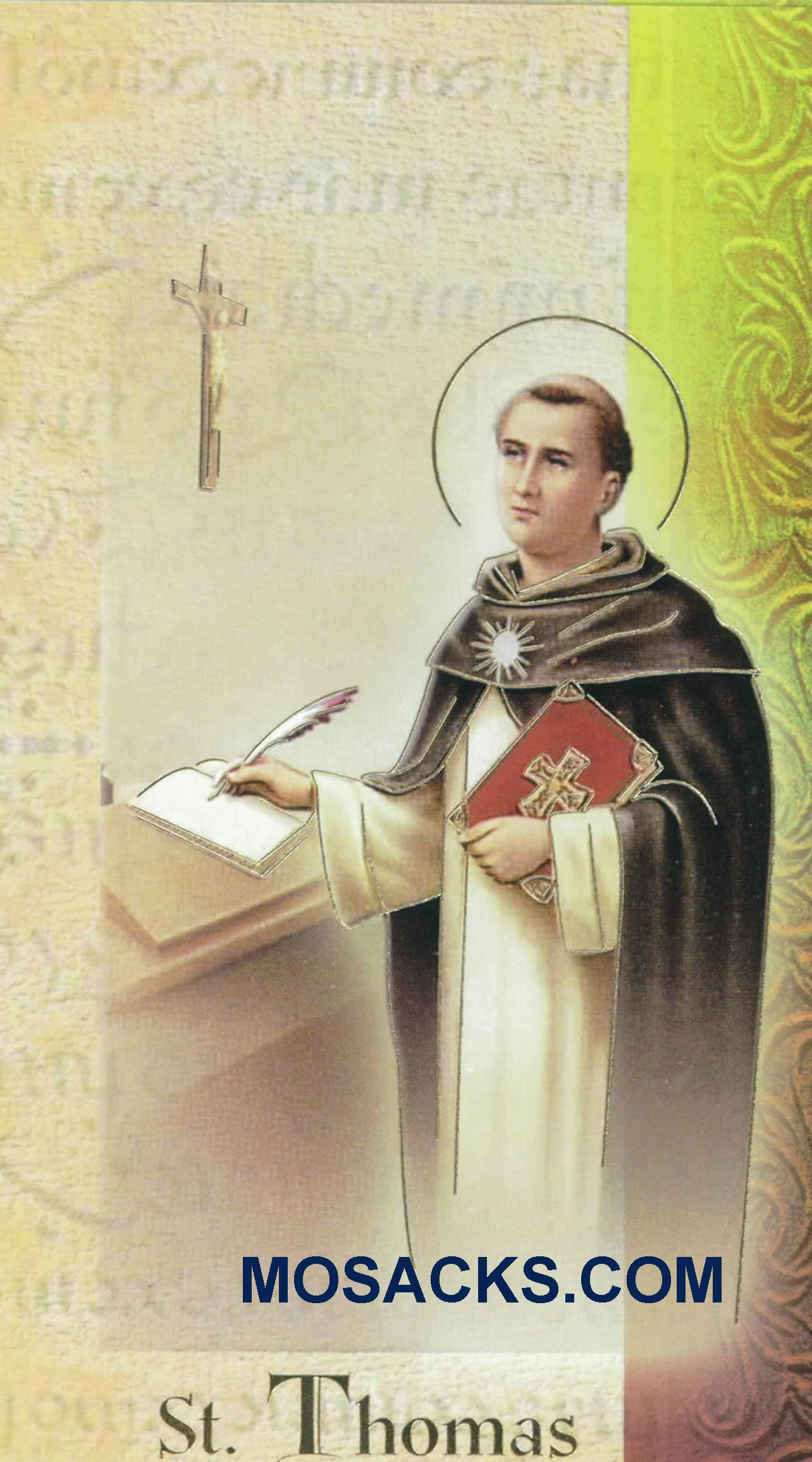 St. Thomas Laminated Bi-fold Holy Card, F5-552
