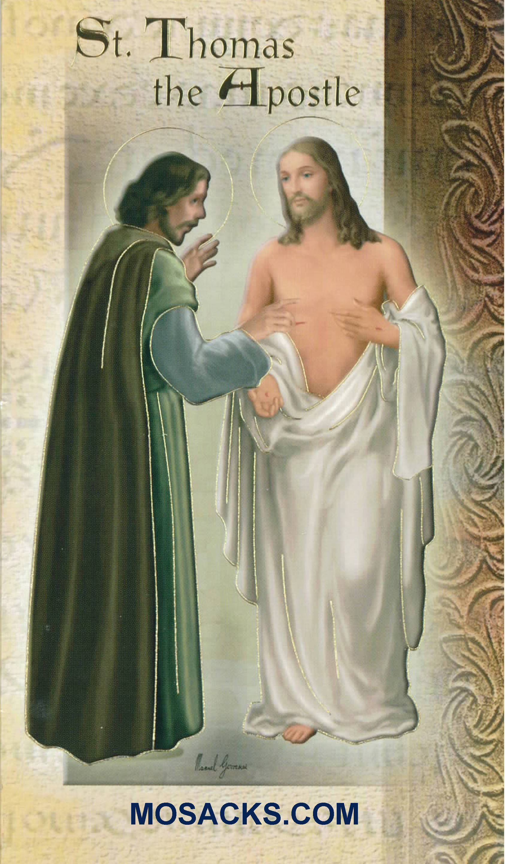 St. Thomas the Apostle Laminated Bi-fold Holy Card, F5-551