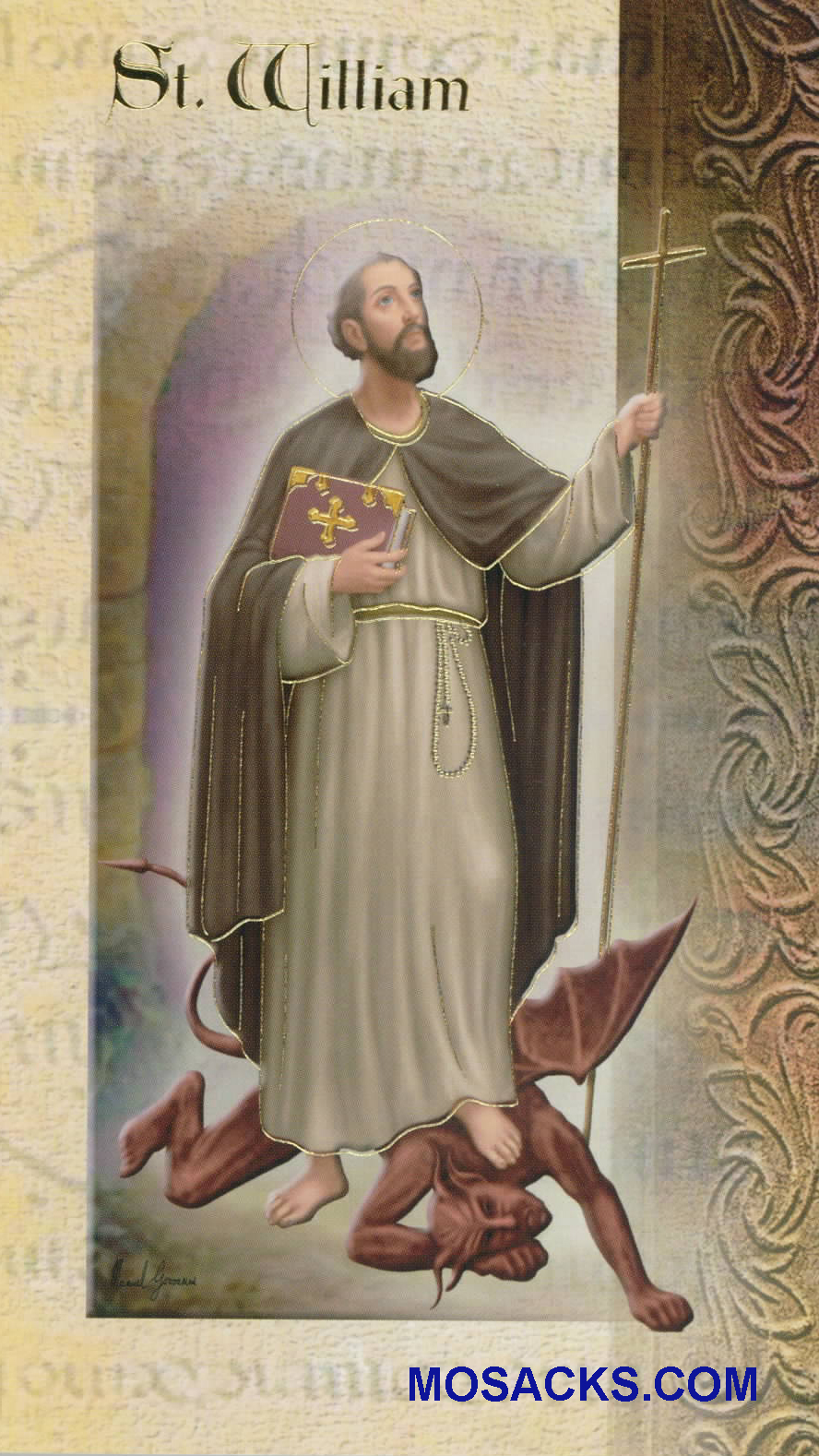 St. William Laminated Bi-fold Holy Card, F5-564