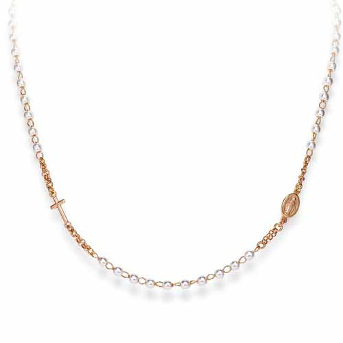 Sterling Silver Rosary Choker Rose -CRORB3