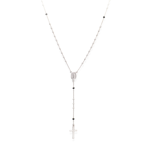 Sterling Silver Rosary Classic Necklace CRO3OB from the Amen Jewelry Collection, Made in Italy