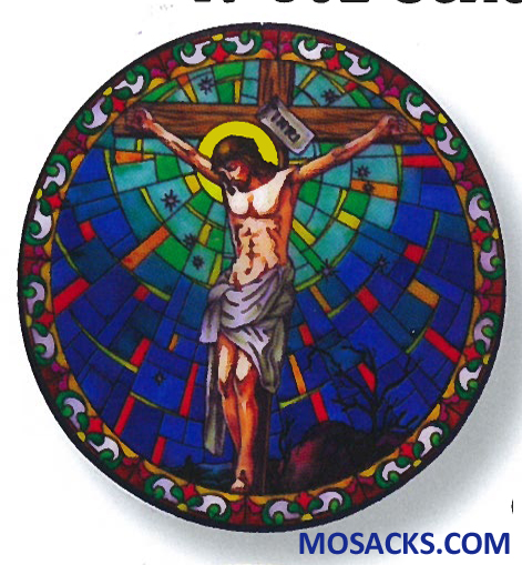 Stained Glass Suncatcher Window Decal Crucifixion 356-CX
