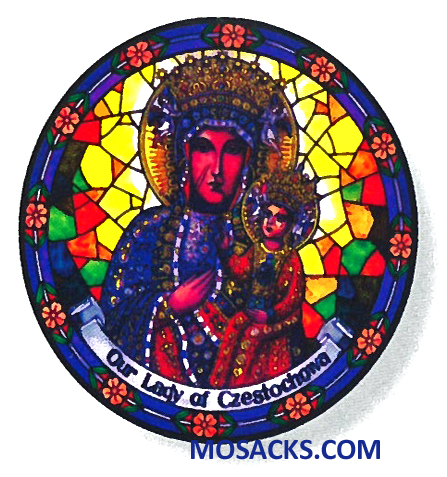 Stained Glass Suncatcher Window Decal Our Lady of Czestochowa 356-CZ