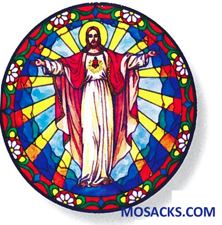 Stained Glass Suncatcher Window Decal Sacred Heart of Jesus 356-RC