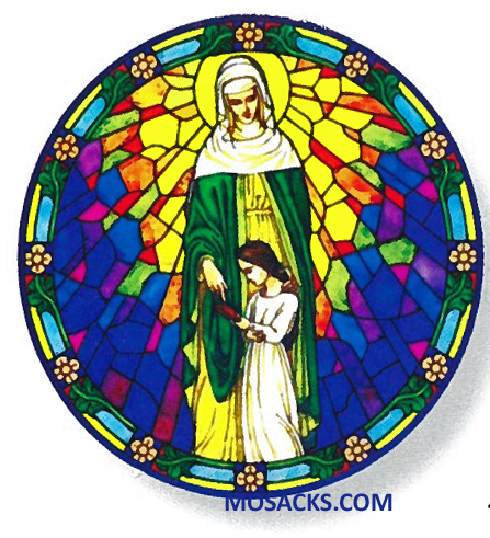 Stained Glass Suncatcher Window Decal St Anne with Mary 356-AE