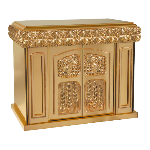 Bronze Cathedral Style Tabernacle with Wheat & Grapes Motif (97TAB25)