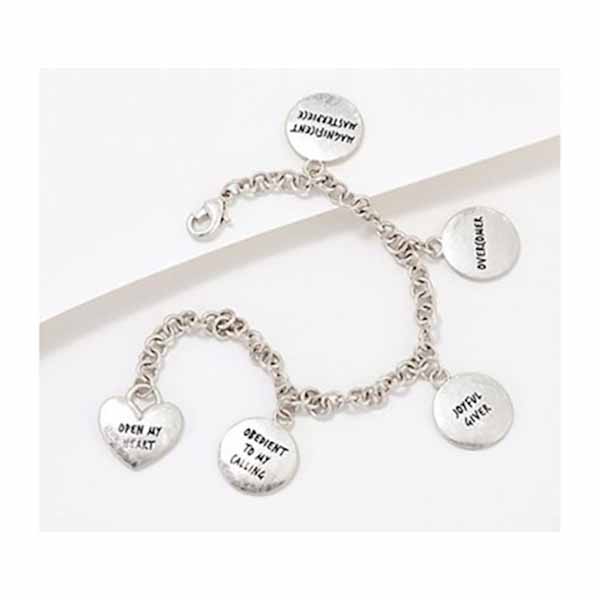 The Farmer And The Belle's Divine Beauty Bracelet With 5 Charms-Adult Size-7.75" 254741