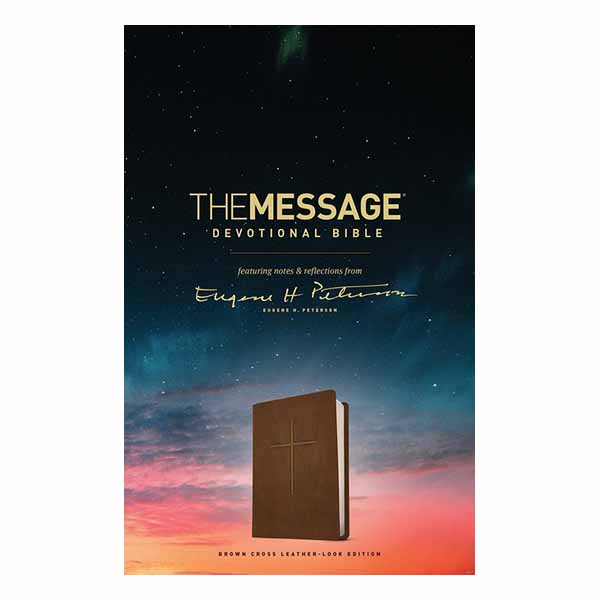 The Message Devotional Bible, Brown Cross: Featuring Notes & Reflections from Eugene H. Peterson (NavPress)