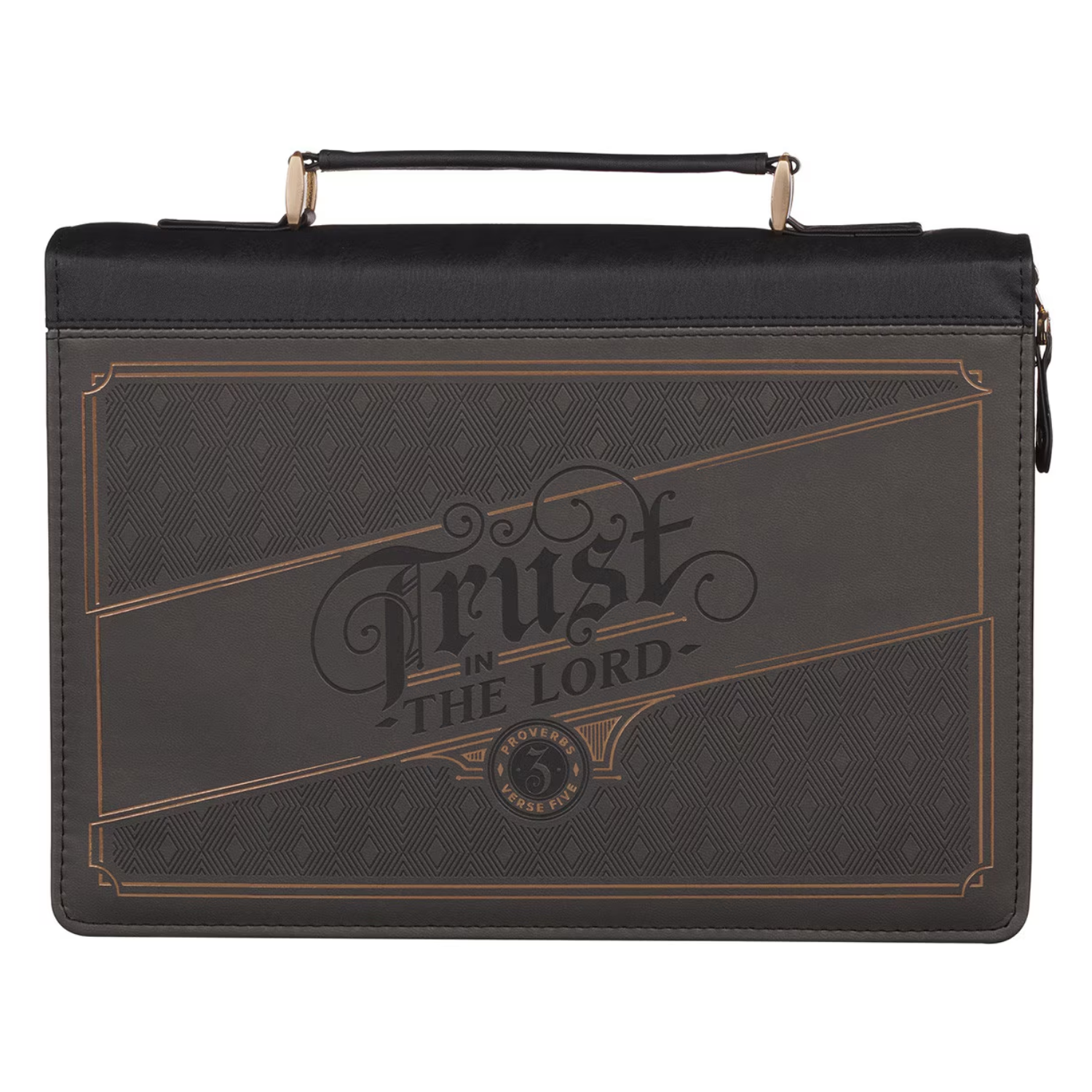 Trust in the Lord (Charcoal/Faux Leather) Bible Cover -1220000326293