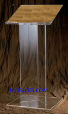 W Brand Acrylic Lectern with a wood top 24" x 20" d x 48" h 40-3320W