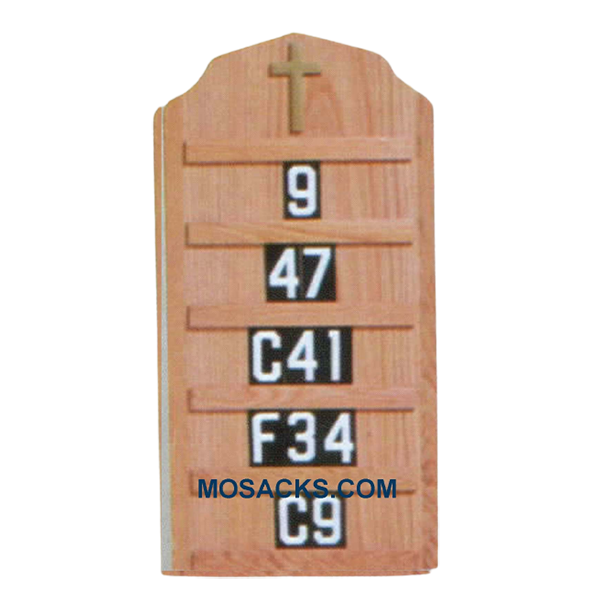 Wooden Hanging Hymn Board 15" w x 30" H 40-4296T