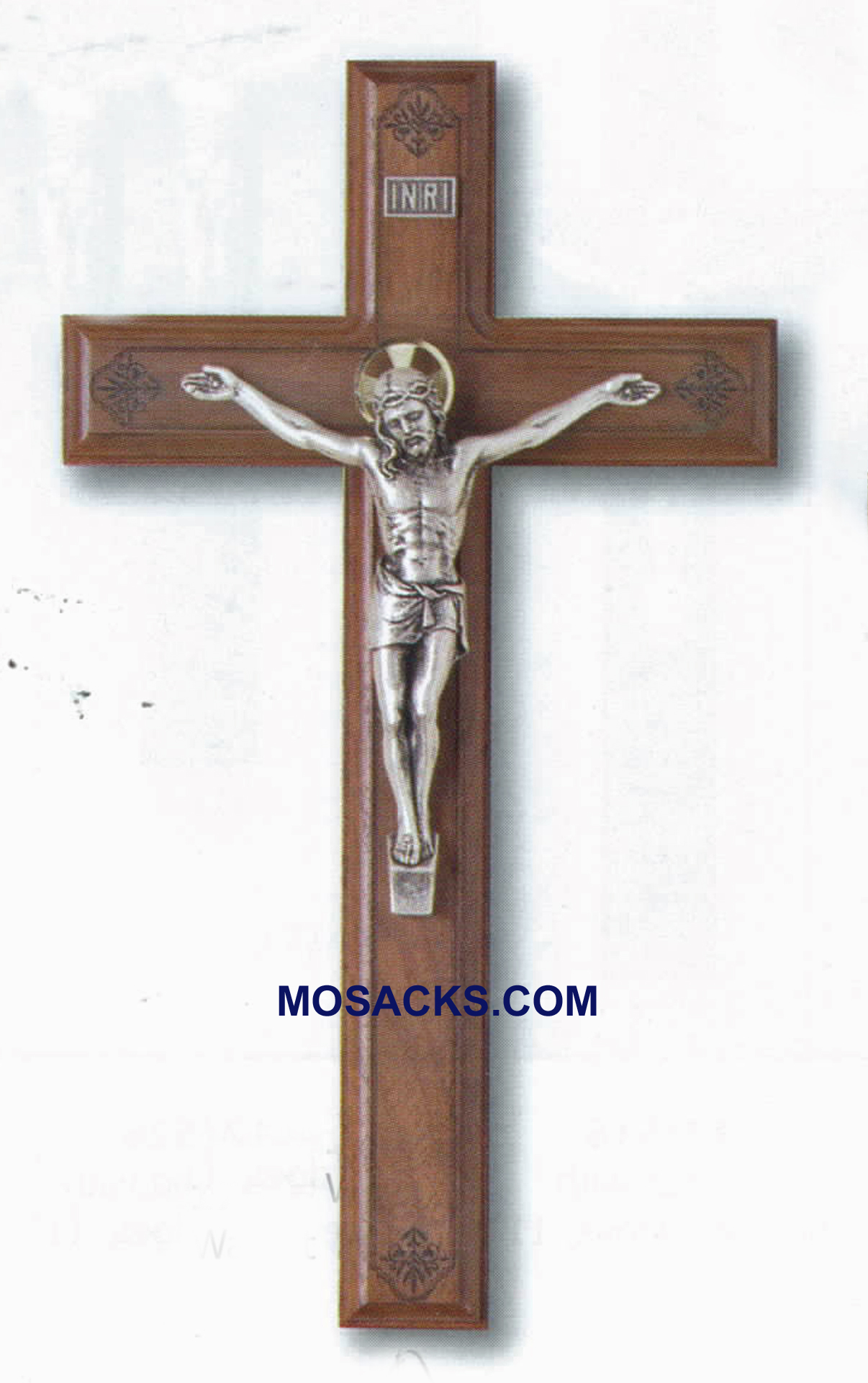 Walnut Crucifix with Salerni Corpora 11 inch 1751F
