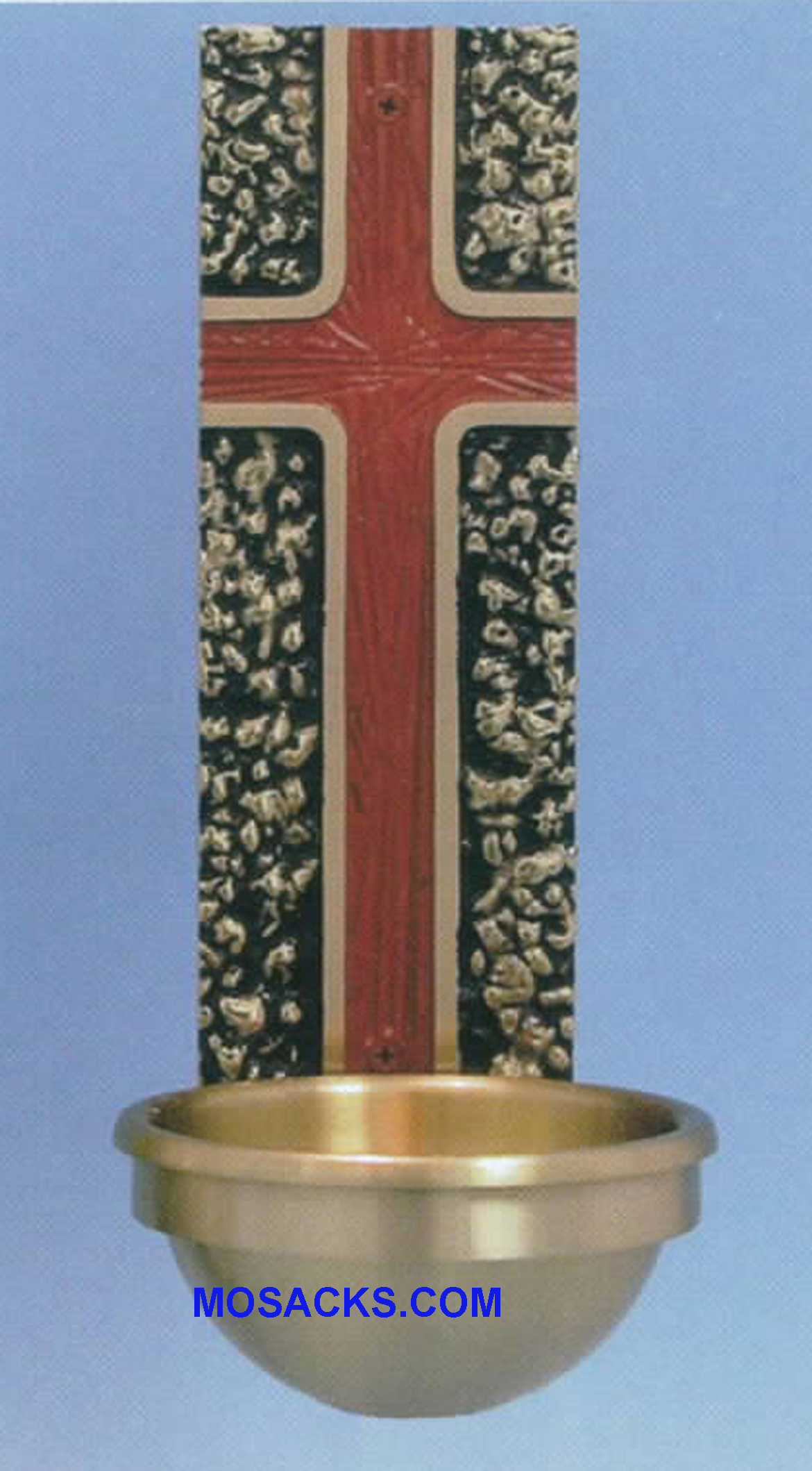 Bronze Holy Water Font Cross 81HWF49