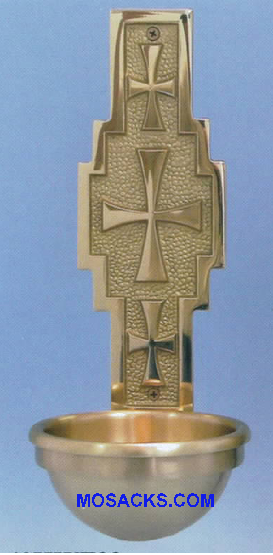 Bronze Holy Water Font Triple Cross 40HWF32