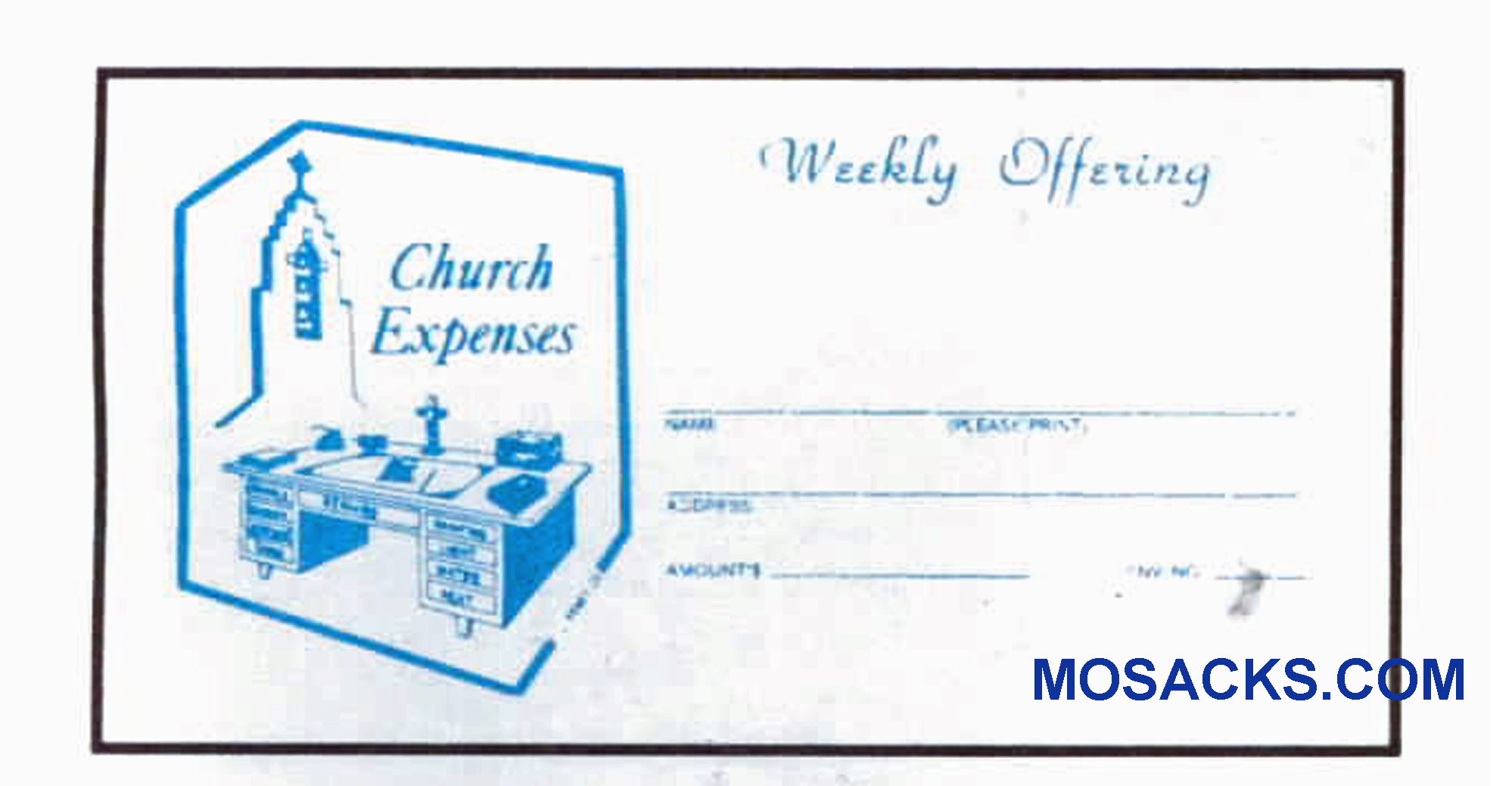 Weekly Offering Envelope - Church Offering Envelope 6-1/4 x 3-1/8 #304-387