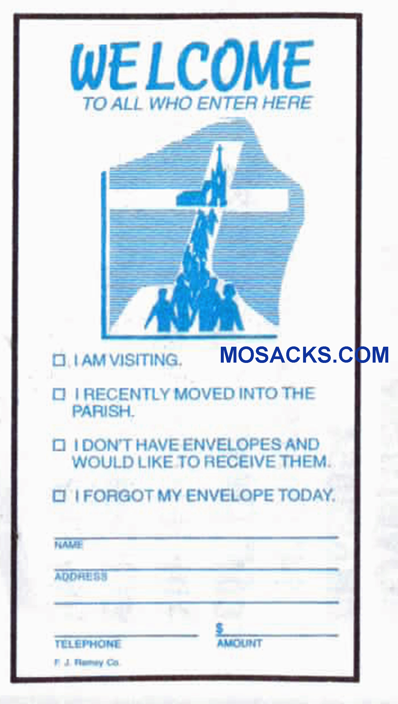 Welcome To All Who Enter Here - Church Offering Envelope 6-1/4 x 3-1/8 #304-389