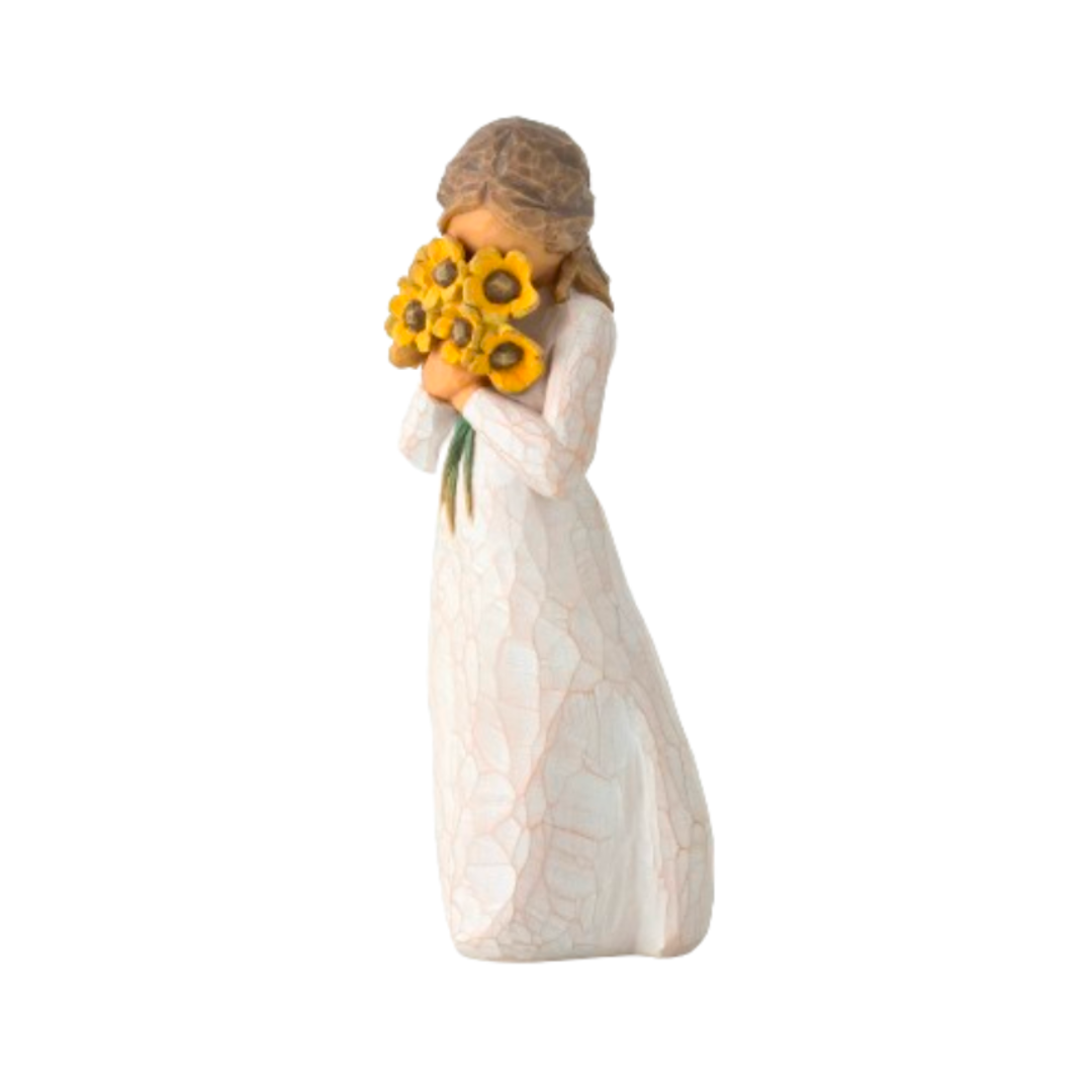 Willow Tree Figurine Warm Embrace by Susan Lordi 5.5" h 27250 with Sentiment: Surrounded by the warmth of family and friends